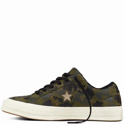 Converse One Star Nubuck Gold Camo Low Tops Mens - Light Gold Shoes (929WXUFI)